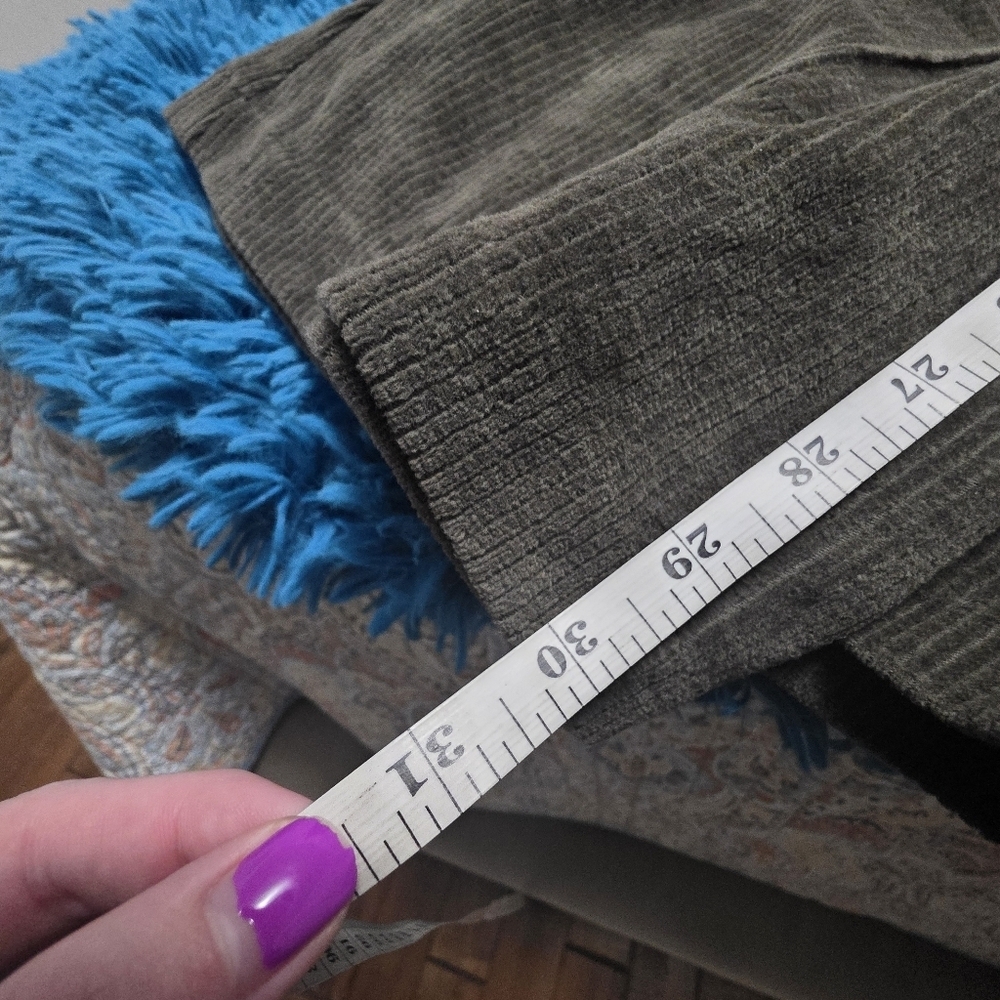 Aerie Groove-On Velour High Waisted Ribbed Flare Pant Olive Green Size Small - Picture 8 of 12